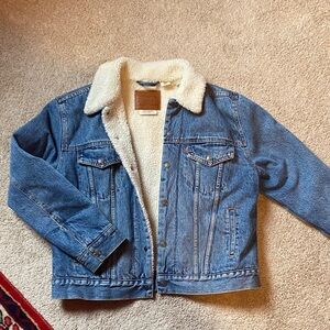 Levi’s women’s shearling denim jacket. Size medium